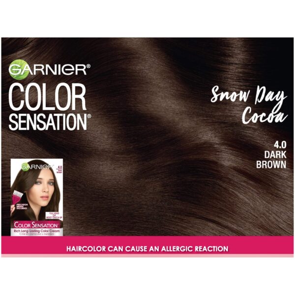 Garnier Color Sensation Hair Color Cream, 4.0 Snow Day Cocoa - Image 3